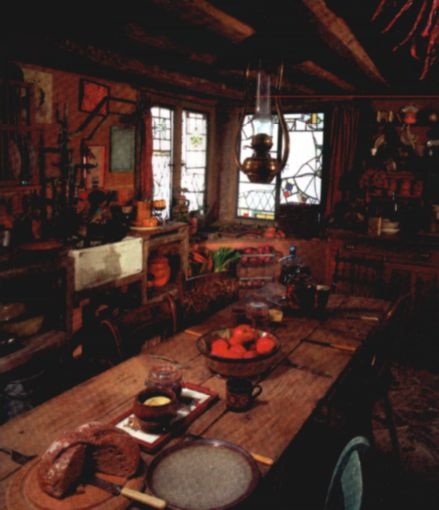 kitchen of the Burrow in the film Mrs Weasley was clattering around 