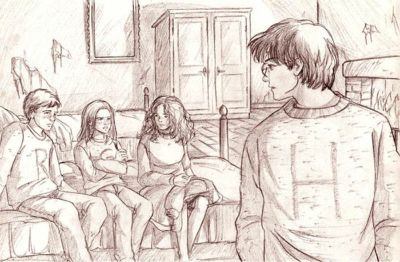 'Harry remained quite still as the impact of these words hit him. Then he wheeled around.' (OP23) © 2003 Marta T.