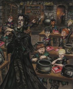 Snape teaching Potions class.