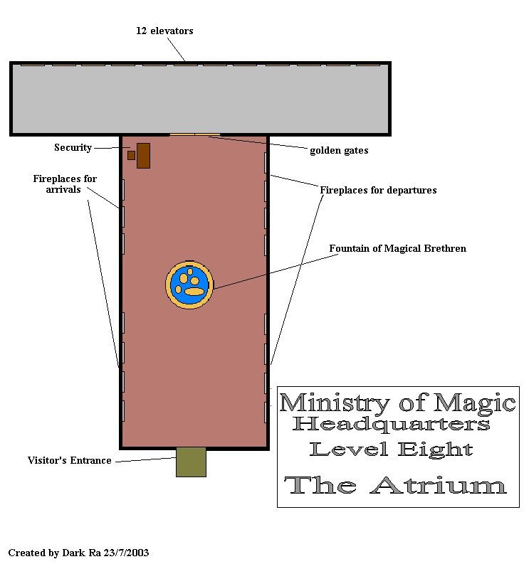 Floorplan Of The Ministry Of Magic Atrium The Harry Potter Lexicon