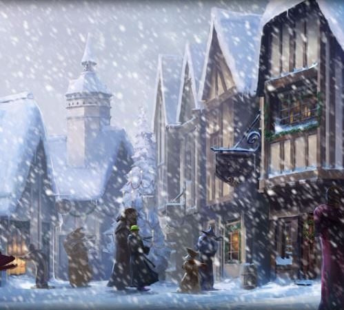 Hogsmeade in the snow – detail