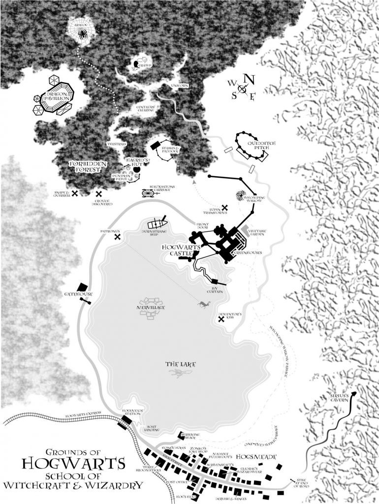 Layout Of Hogwarts Grounds Hogwarts And Environs From The Books – Harry Potter Lexicon