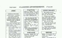 Classified Advertisements