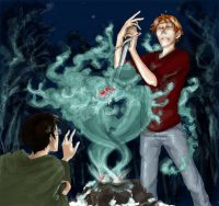 Ron destroys the locket Horcrux