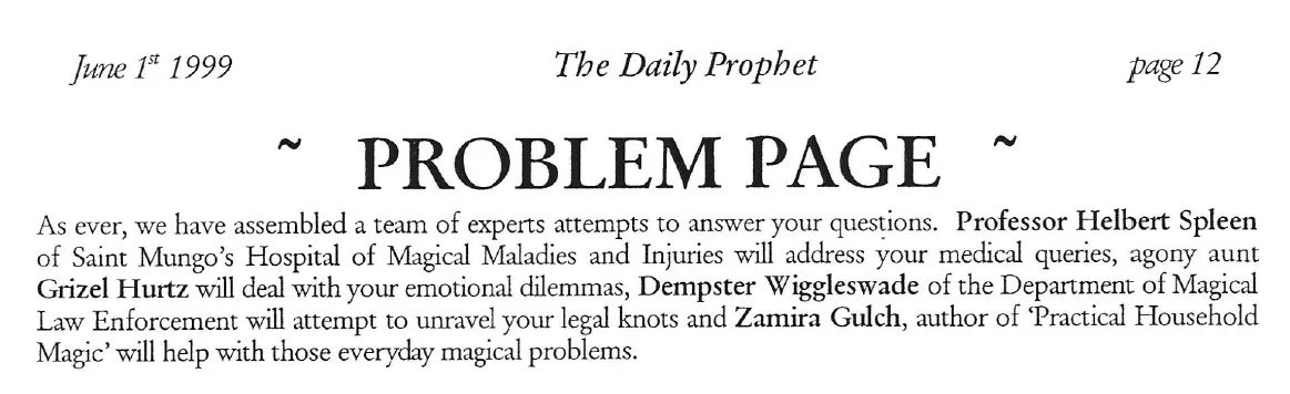 DP3 Daily Prophet Newsletter (Problem Page) header