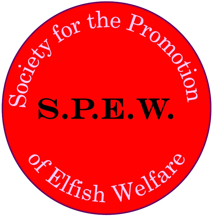 SPEW badge red