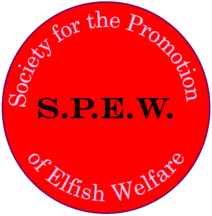 SPEW badge red