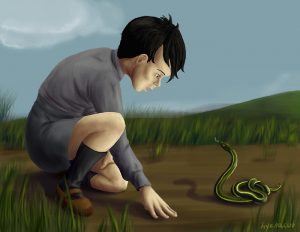 Tom Riddle with snake.