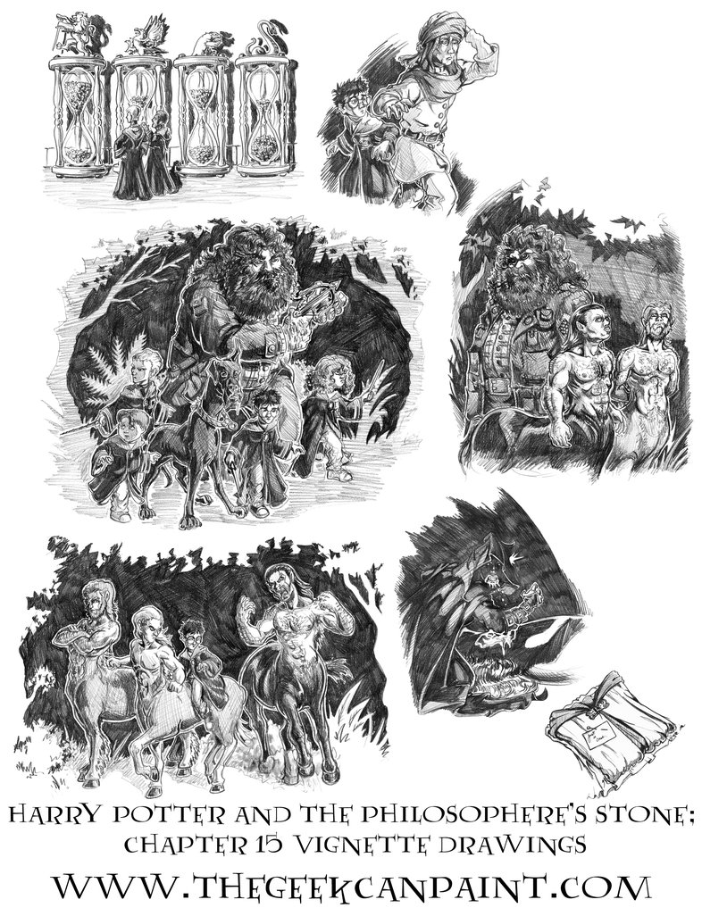 Harry Potter: Book 1 Chapter 15 Vignette Drawings