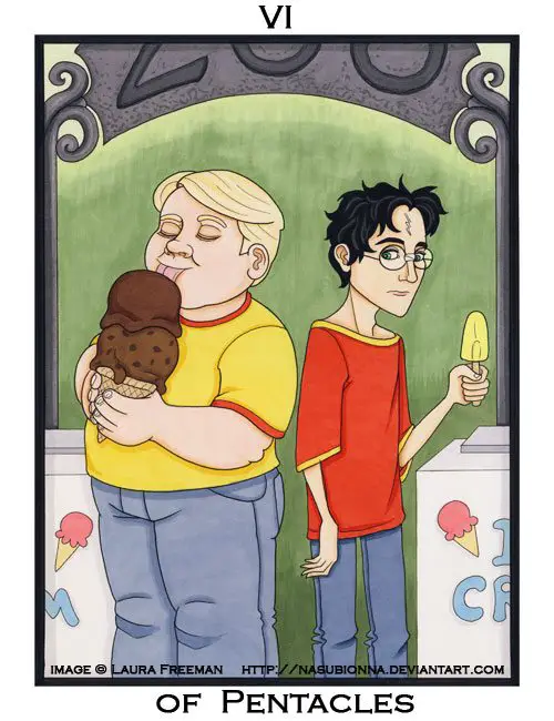 Harry Potter Tarot :: 6 of Pentacles