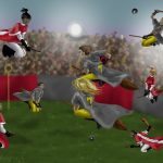 This picture shows a quidditch match.