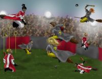 Gryffindor beats Ravenclaw despite attempts by the Slytherins to sabotage Harry Gryffindor beats Ravenclaw despite attempts by the Slytherins to sabotage Harry