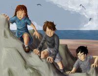 Tom Riddle terrorizes two children in the sea cave