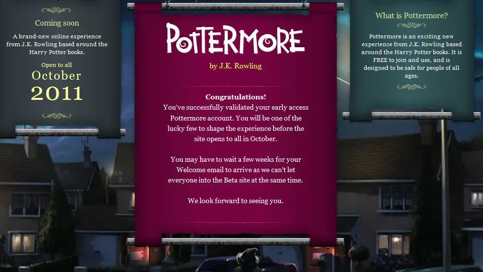 Pottermore Validation