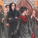 Harry et al with Snape and Slytherins.