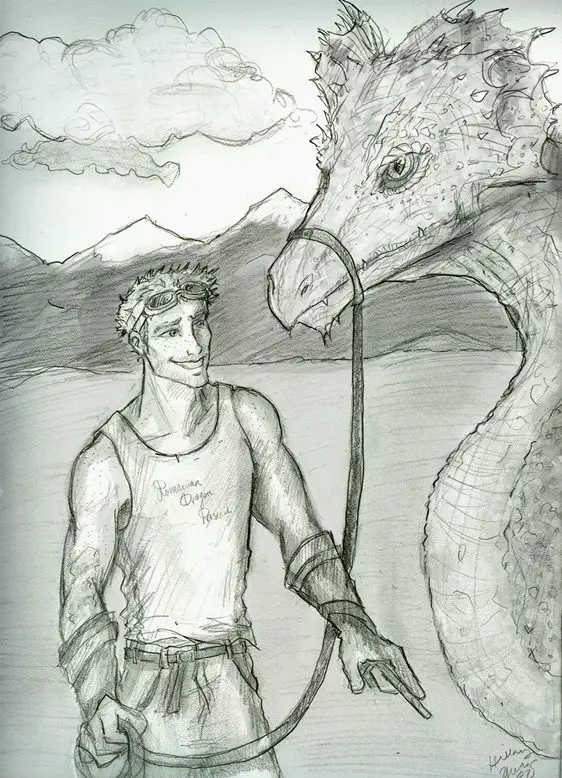 Charlie and a dragon