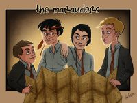 Moony, Wormtail, Padfoot, and Prongs Moony, Wormtail, Padfoot, and Prongs