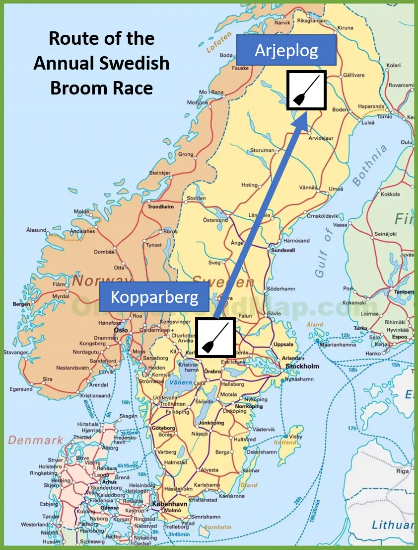 Route of the Swedish Broom Race