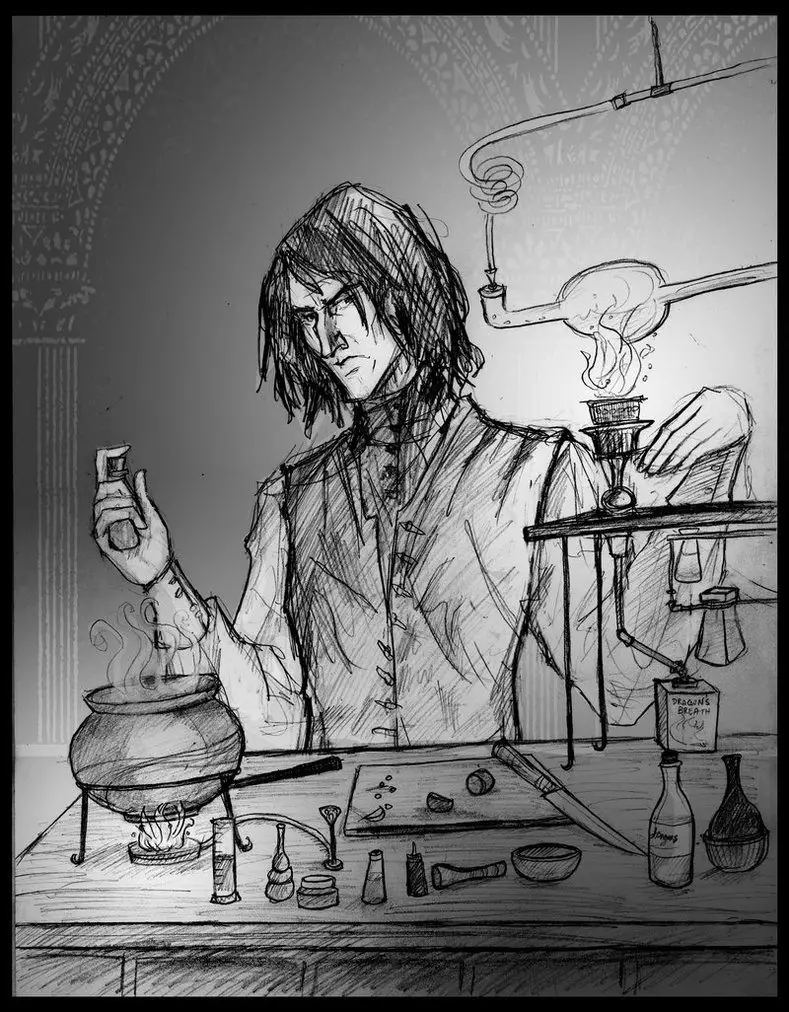 Snape Doing Potions