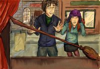 Quality Quidditch Supplies displays the new Firebolt broomstick Quality Quidditch Supplies displays the new Firebolt broomstick