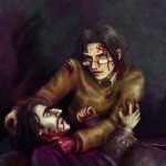 Harry with dying Snape.