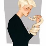 Draco Malfoy holding a snake.