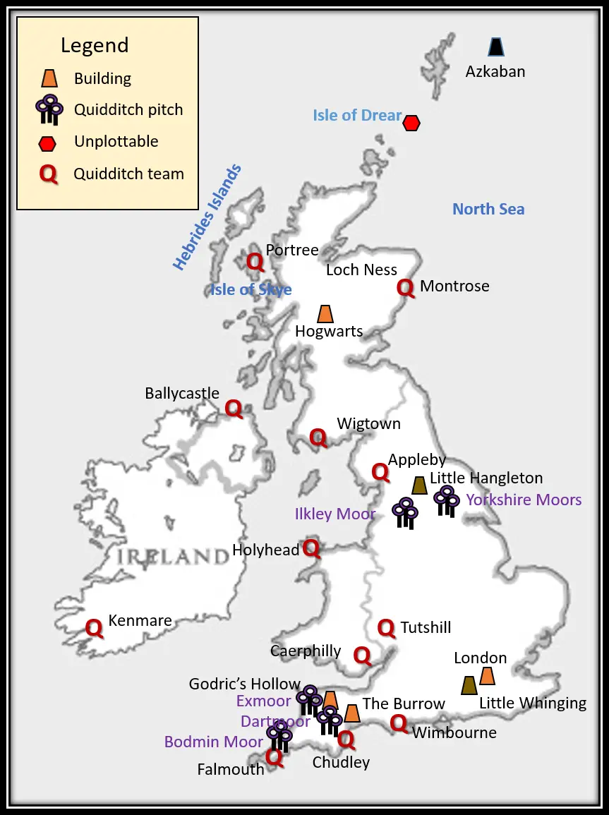 Map of Wizarding Britain Map of Wizarding Britain