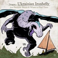 A Ukranian Ironbelly dragon carries off a Muggle sailing ship