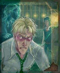Draco and Harry duel in the bathroom Draco and Harry duel in the bathroom