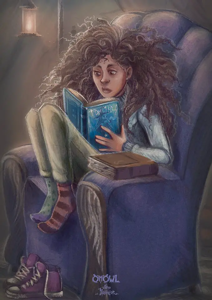 Hermione Reading Tales of Beedle the Bard