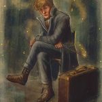 Newt Scamander with briefcase.