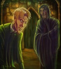 Harry eavesdrops on Snape and Draco’s heated discussion about Draco’s mission