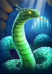 Harry and Ron visit a petrified Hermione and discover what she’s learned about basilisks Harry and Ron visit a petrified Hermione and discover what she’s learned about basilisks