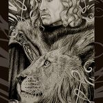 Godric Gryffindor as ace of wands.