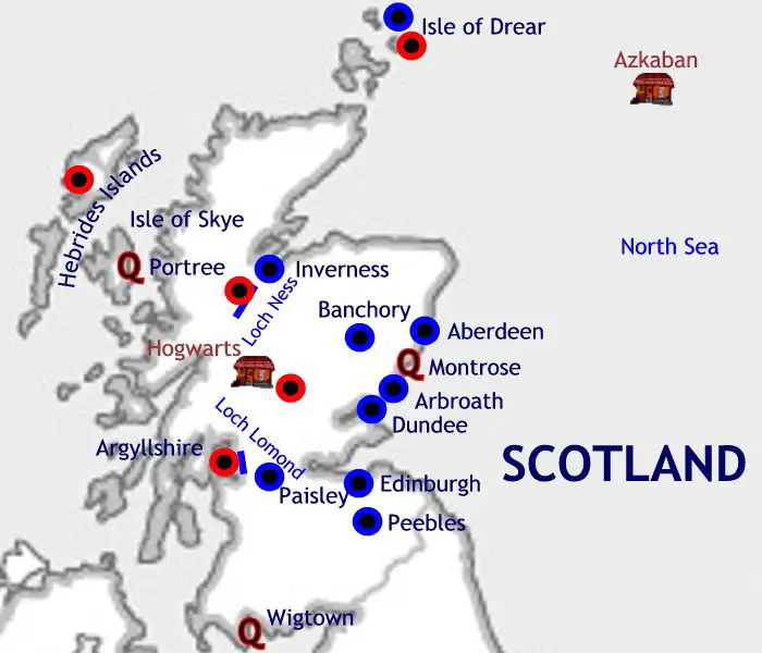 Wizarding Scotland map