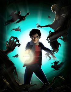 Harry fighting off the dementors.