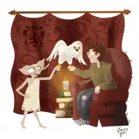 Dobby returns Hedwig to Harry