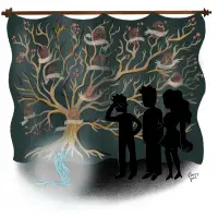 Black family tree tapestry