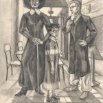 Harry, Oliver Wood and Professor McGonagall.